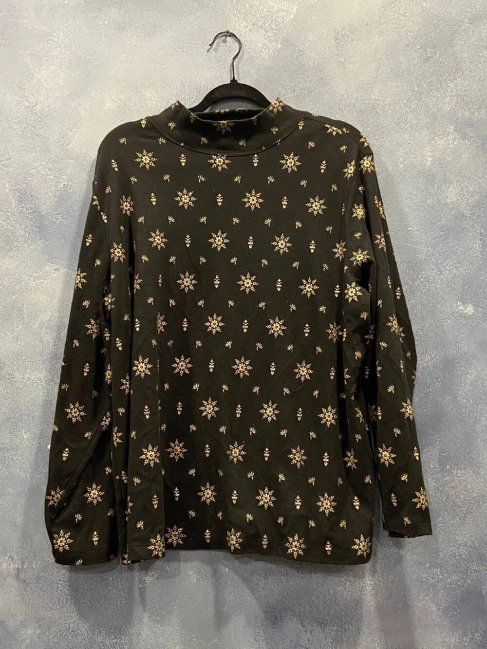 KAREN SCOTT Black Long-Sleeve Sweatshirt, Size 3X